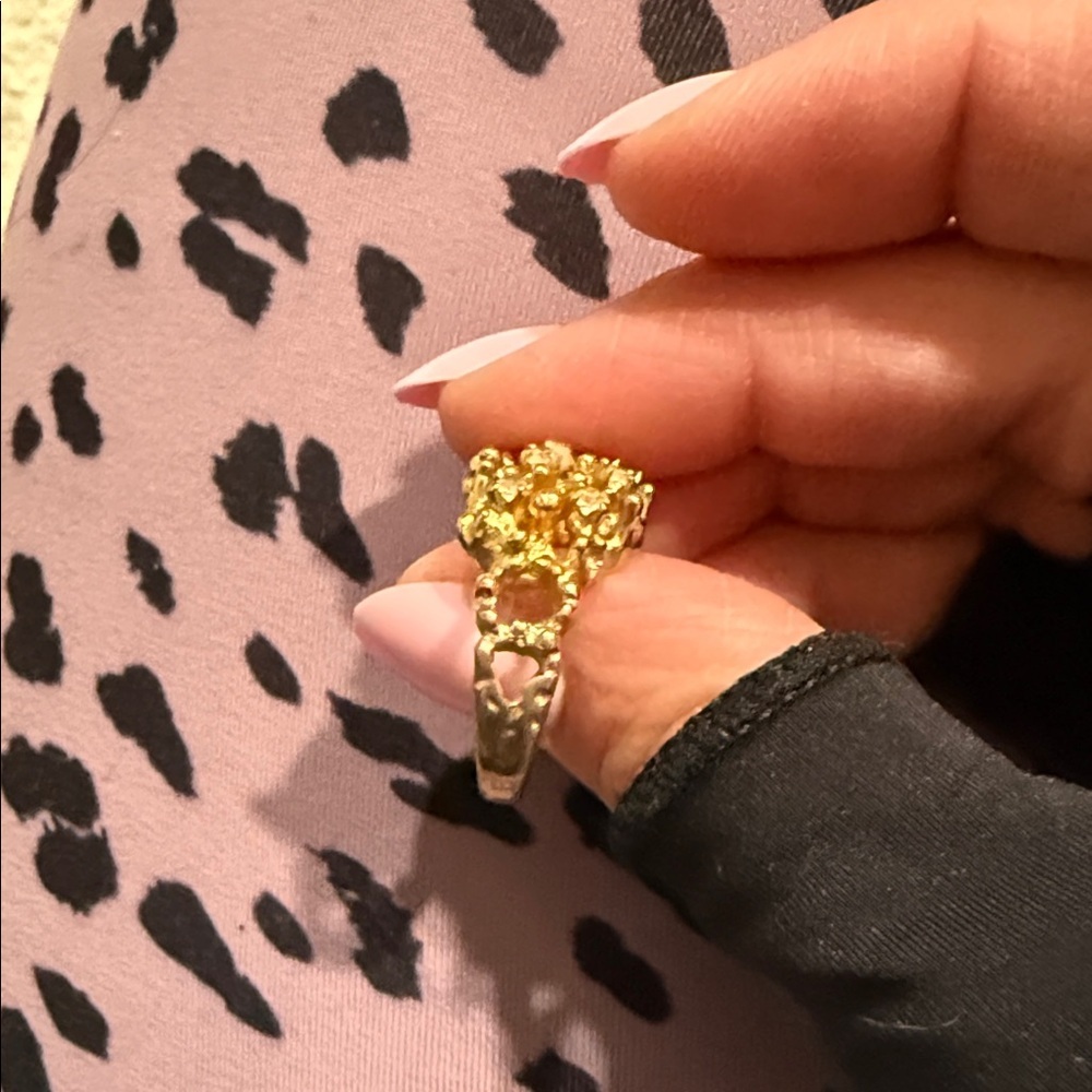vintage gold-plated cocktail ring, - Picture 8 of 9